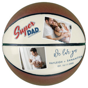2 Photos Cute Fathers Day Custom Basketball