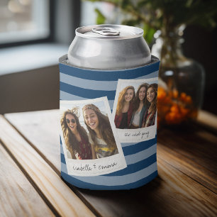 2 Photos - Hipster Square Instagram Photo Collage Can Cooler