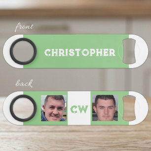2 photos name initials white green