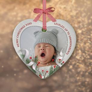 2 Photos New Grandparents Silver Frame  Ornament