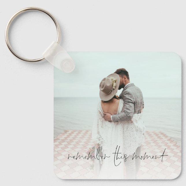 2 Photos Remember This Moment Newlywed Keepsake Ke Key Ring (Front)