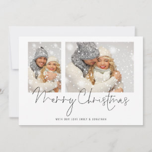 2 Photos Script Couple Merry Christmas Card