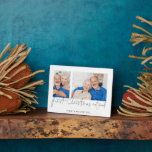2 Photos Script Name  First Christmas Retired Plaque<br><div class="desc">Modern 2 Photos Script Name Year First Christmas Retired.  Commemorating your first Christmas after retirement or gift for retired couple you know. Simply replace the two sample photos with your own and personalise with names and year at the bottom. The header text is in a stylish set script.</div>