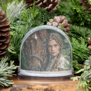 2 Photos Template Custom Horse Photo Equestrian Snowglobe