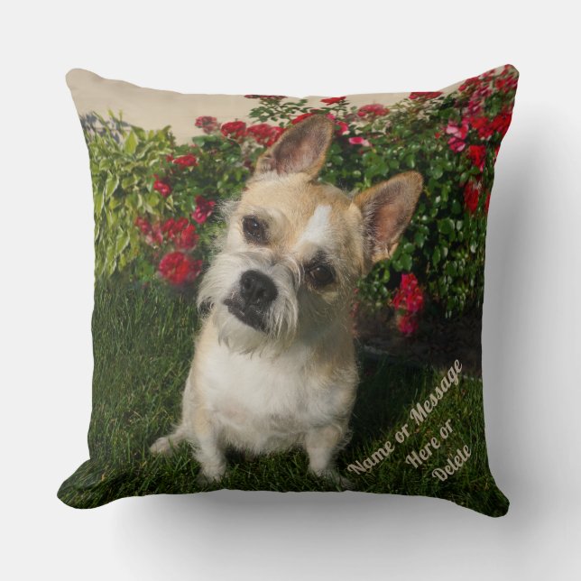 2 Photos, Text on 20x20 Personalised Photo Pillows (Front)