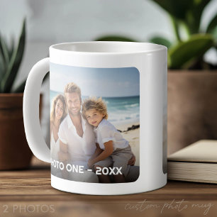 2 Photos - Trendy Minimal Design with Year Coffee Mug