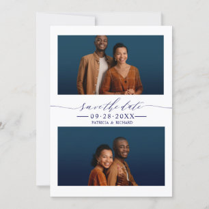 2 Photos Wedding Save The Date Invitation