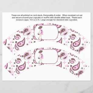 2 Pink Baby Shower Personalised Cupcake Wrappers