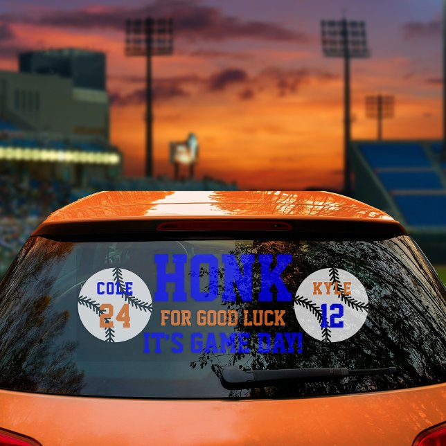 2 Player Baseball Game Day Back Window Cling  (Creator Uploaded)