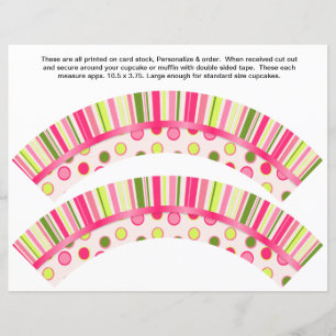 2 Polka Dot Birthday Personalise Cupcake Wrappers