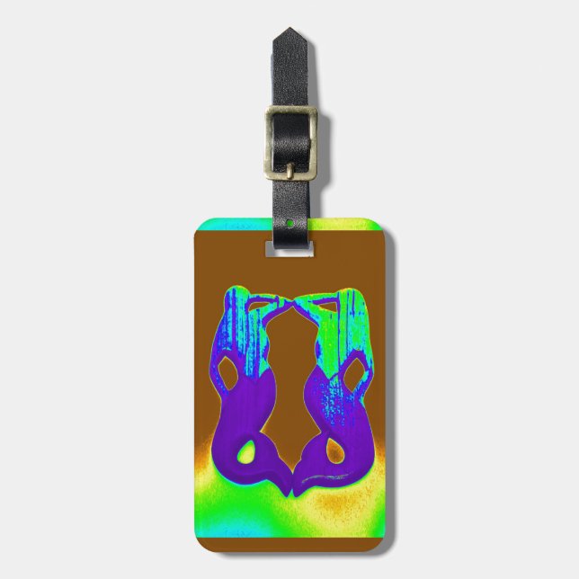 2 purple mermaids luggage tag (Front Vertical)