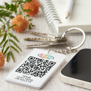 2 QR Codes Generator & Business Logo Promotional Key Ring