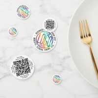 2 QR Codes Generator & Business Logo White Table