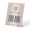 2 QR Codes Pay Here Rose Gold Glitter Custom Logo 