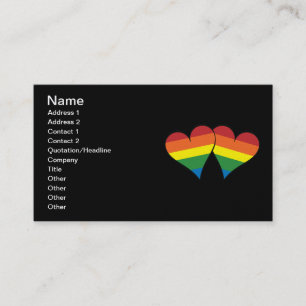 2 Rainbow Hearts Business Card