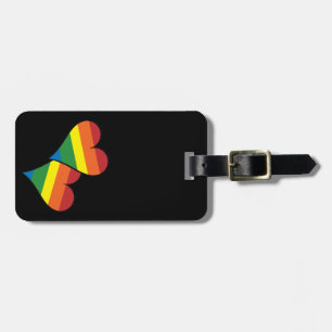 2 Rainbow Hearts Luggage Tag