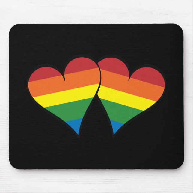 2 Rainbow Hearts Mouse Mat (Front)