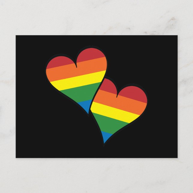 2 Rainbow Hearts Postcard (Front)
