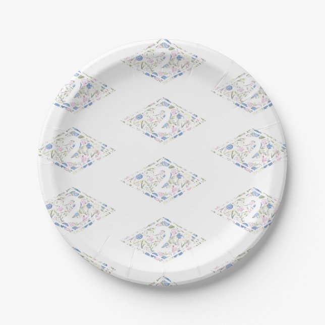 <2> Ranger Floral Diamond Party Plates  (Front)
