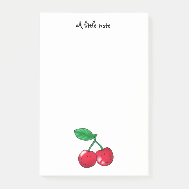 2 red cherries friends - personalised post-it notes (Front)
