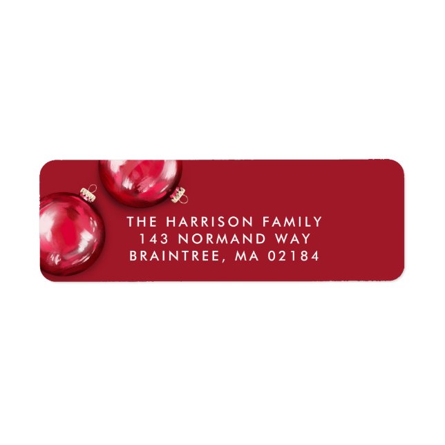 2 Red Festive Christmas Ornaments Holiday (Front)