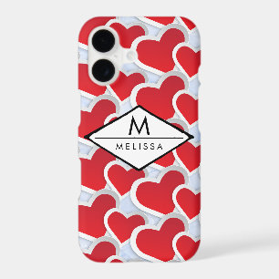 2 Red Hearts Repeating Pattern Cute
