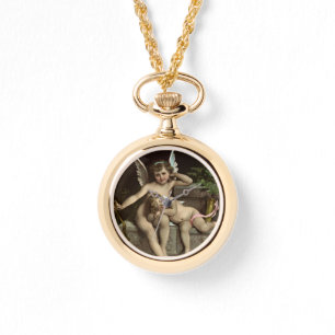 2 retro cupids sitting watch