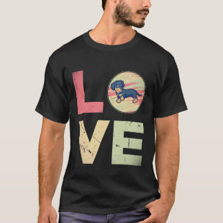 2 Retro vintage Dachshund Dog Mum Gifts Dachshund  T-Shirt