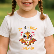 2-Rex Birthday Shirt – Custom Name Gift
