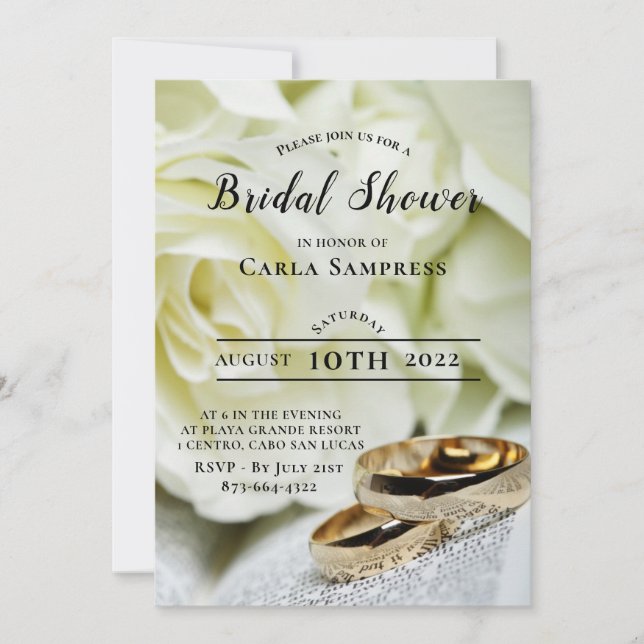 2 Rings Bridal Shower Invitation (Front)