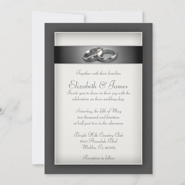 2 Rings Wedding Invitations (Front)