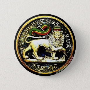 2¼" Round Ethiopian Lion of Judah Coin Badge