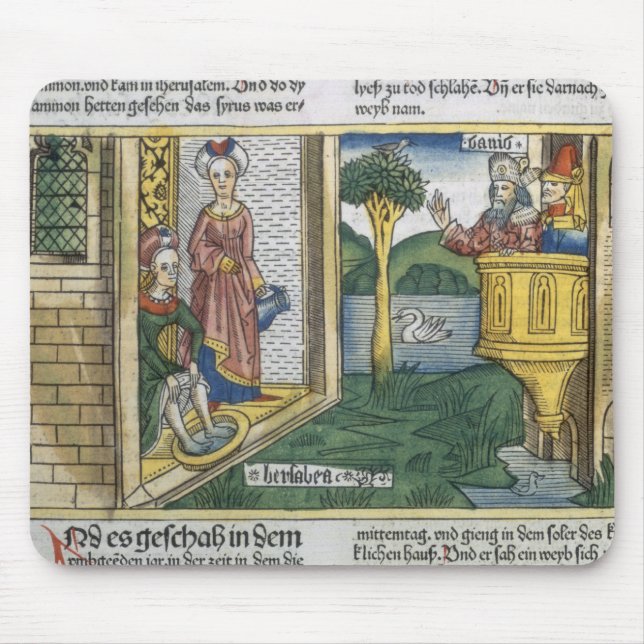 2 Samuel 11 1-5 David sees Bathsheba bathing, from Mouse Mat (Front)