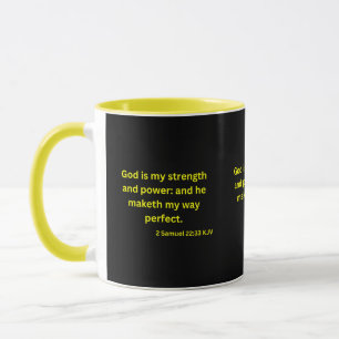 2 Samuel 22:33 KJV Bible Scripture Two-Tone Mug