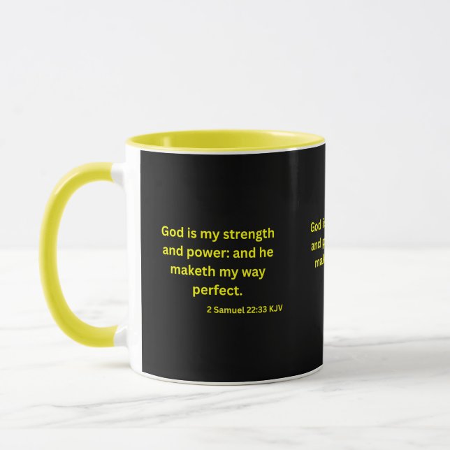 2 Samuel 22:33 KJV Bible Scripture Two-Tone Mug (Left)