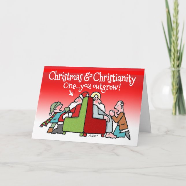 2 SANTAS: One we outgrow! - Thank You Card (Front)
