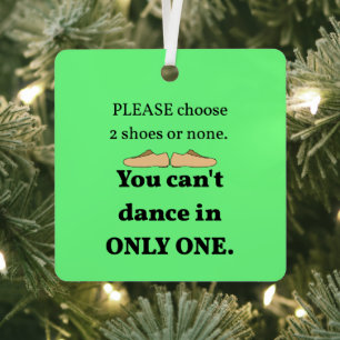 2 Shoes or None Christmas Green Metal Tree Decoration