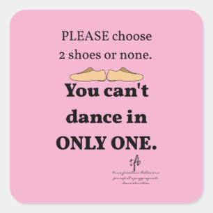 2 Shoes or None Light Pink Square Sticker