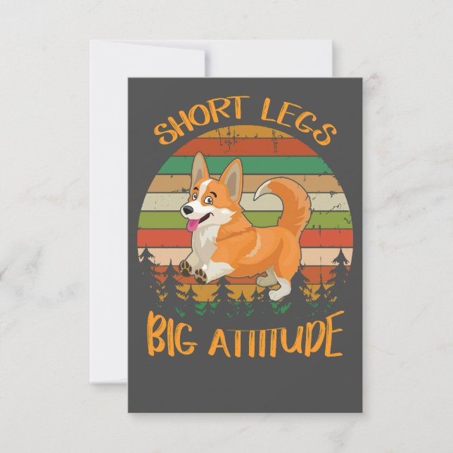 2 Short Legs Big Attitude corgi Thank You Card (Front)