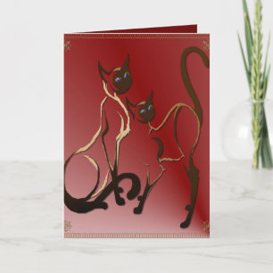 2 Siamese Kitties Card