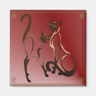 2 Siamese Kitties Magnet