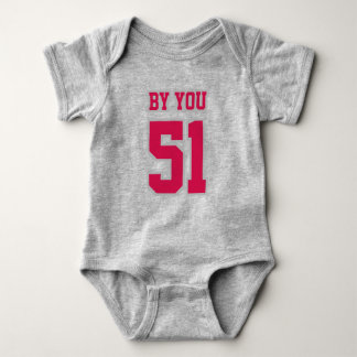 2 Side GRAY WHITE CRIMSON Crewneck Football Outfit Baby Bodysuit