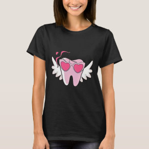 2 Side Pink Coquette Valentine Day Dental Hygiene T-Shirt