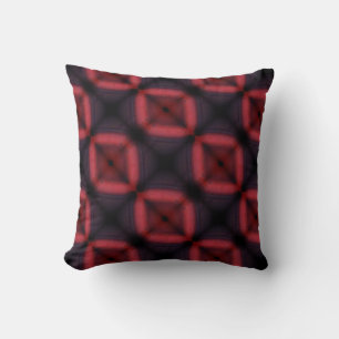2 side plain Black, red and black abstract pattern Cushion
