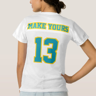 2 Side TEAL GOLDEN YELLOW WHITE Women Sport Jersey