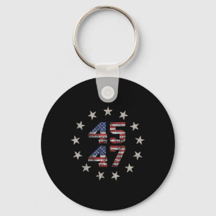 2 Side Trump 2024 President 45 47 American Flag Tr Key Ring