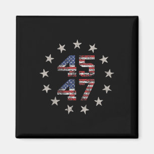 2 Side Trump 2024 President 45 47 American Flag Tr Magnet