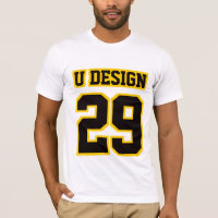 2 Side WHITE BLACK GOLD Bella Canvas Mens Tee