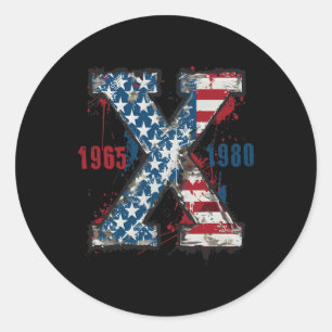 (2 Sided)4th Of July Trump American Flag Usa Classic Round Sticker