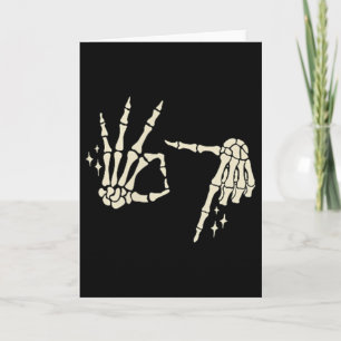 (2 Sided) 67 Skeleton Hand Six Seven Gen Alpha Hal Card